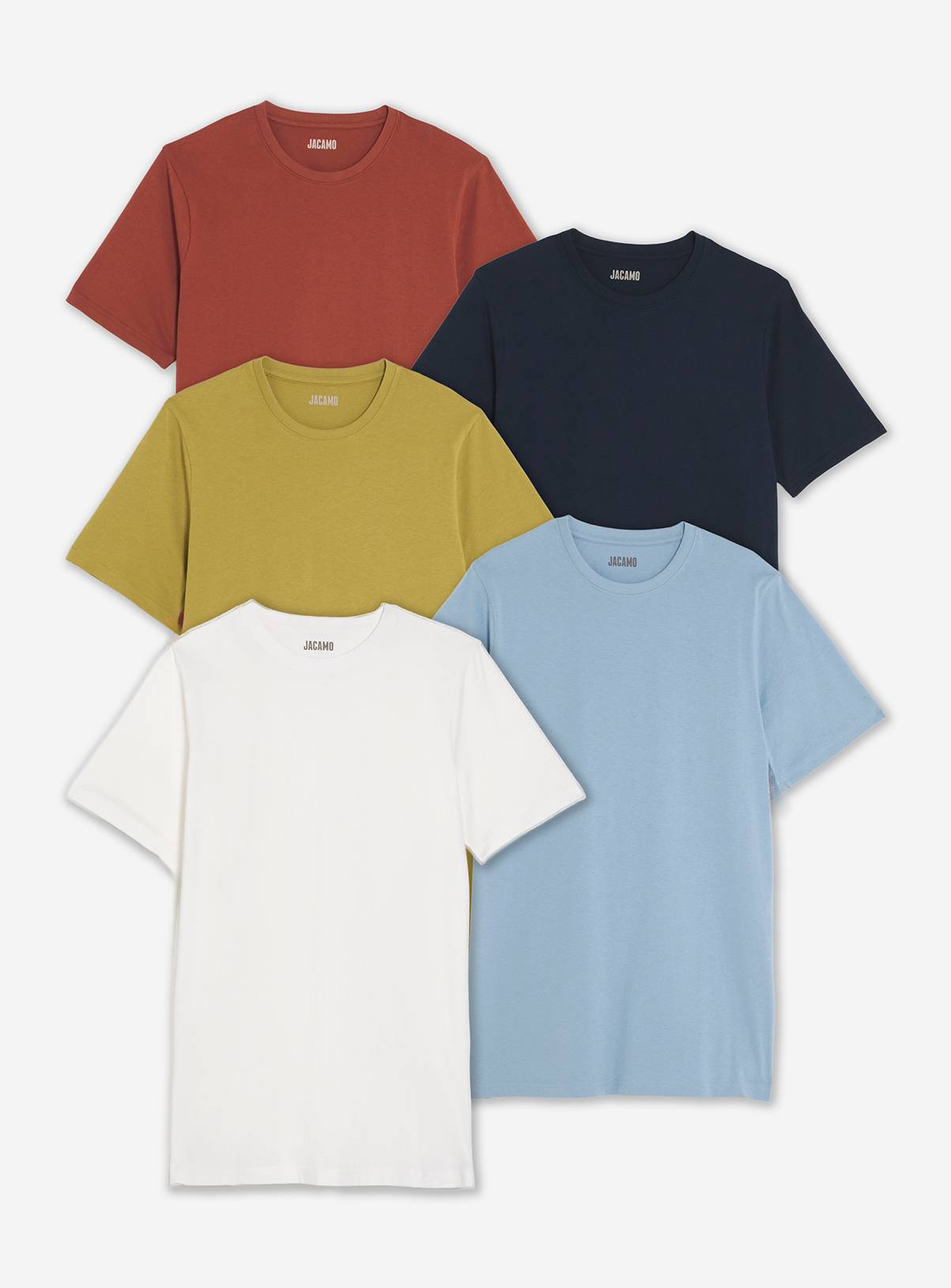 JACAMO 5 Pack Pure Cotton Crew Neck T-shirts L - Image 5